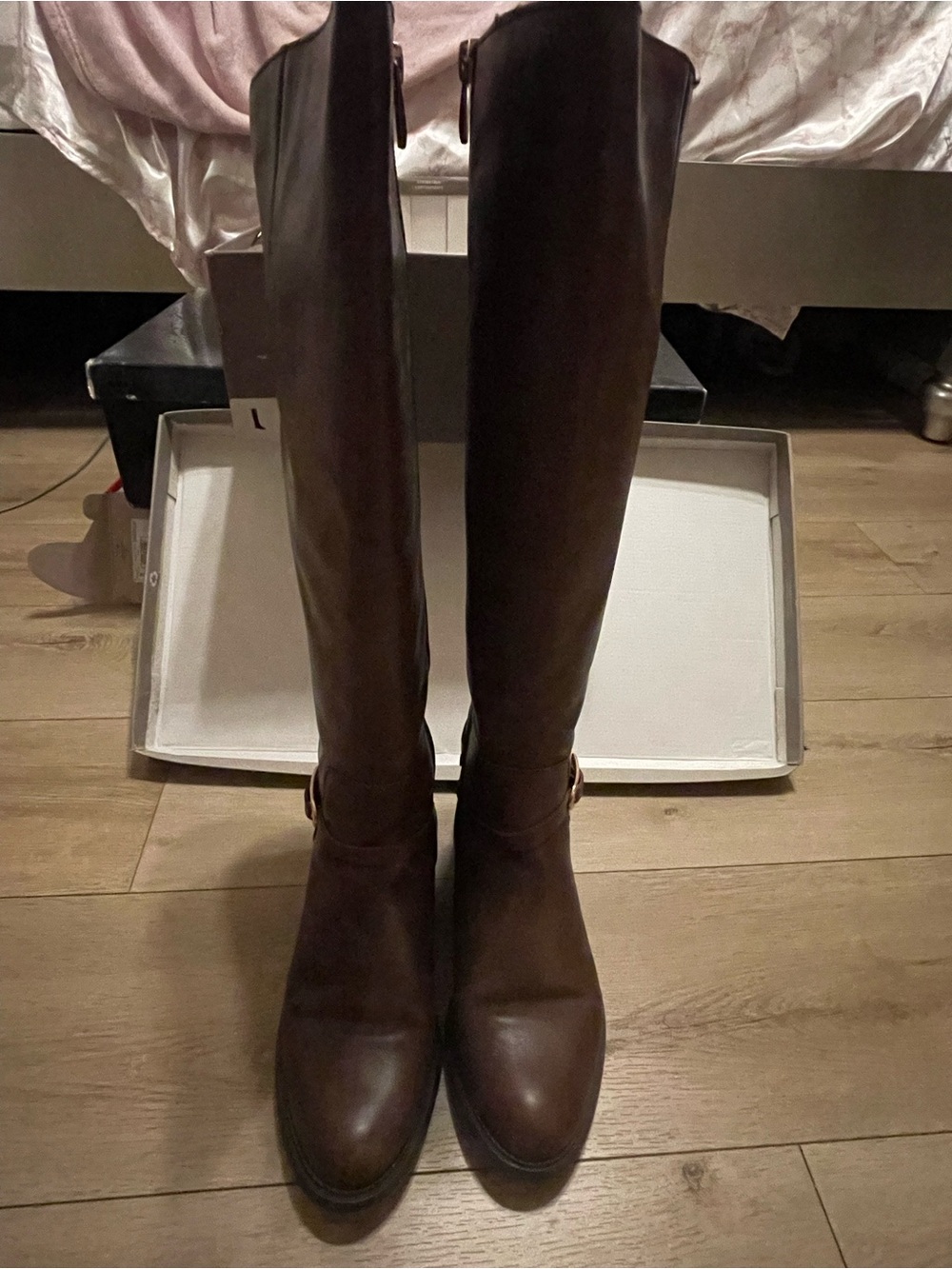Franco Sarto Tall Over-the-Knee Boots in Dark Brown Leather